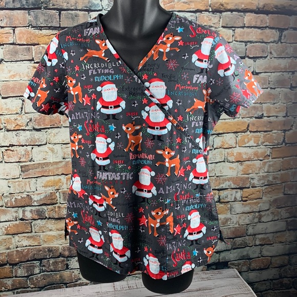 rudolph the red nosed reigndeer Tops - Rudolph the red nose reindeer scrub top 
size M